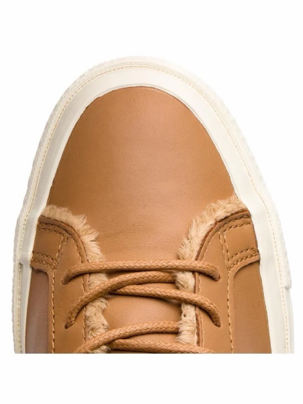 Converse Women's Camel Faux-Fur Star Low-Top Sneakers - Picture 3 of 6